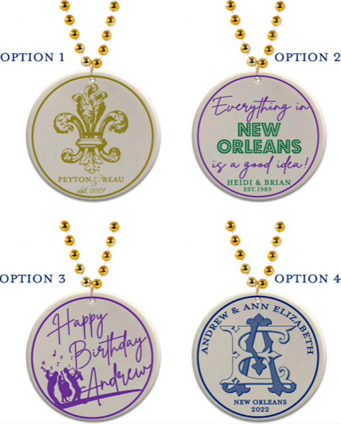 personalized mardi gras medallions