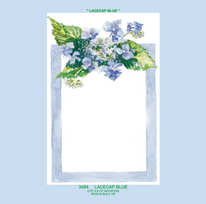 "Lacecap Blue" Hydrangea Floral Invitation