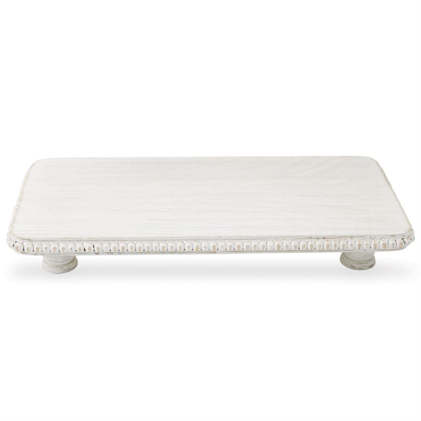 White-Washed Medium Beaded Serving Board