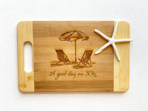 "A Good Day on 30A" - Small Cutting Board with Grip Handle