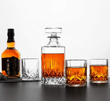 London Crystal 7 Piece Whiskey Decanter Set