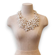 The Mary Alice Ivory Flower Bib Pearl Necklace | Handmade Statement Jewelry