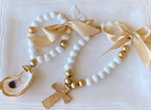 Hand Brushed Gold Leaf Cross Blessing Prayer Beds
