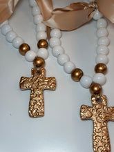 Hand Brushed Gold Leaf Cross Blessing Prayer Beds