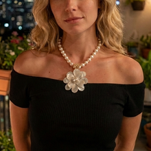 The Mother of Pearl Flower Necklace | Handmade Statement Jewelry