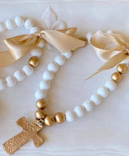 Hand Brushed Gold Leaf Cross Blessing Prayer Beds