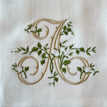 English Linen Letter Floral Tea Towel