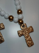 Hand Brushed Gold Leaf Cross Blessing Prayer Beds