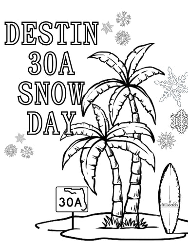 Destin 30A Snow Day FREE Coloring Sheet