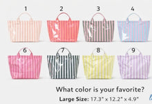 The Olivia Striped Tote - BubbleGum