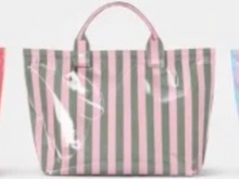 The Olivia Striped Tote - BubbleGum