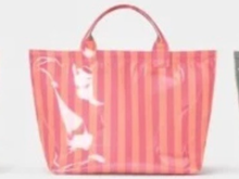The Olivia Striped Tote - BubbleGum