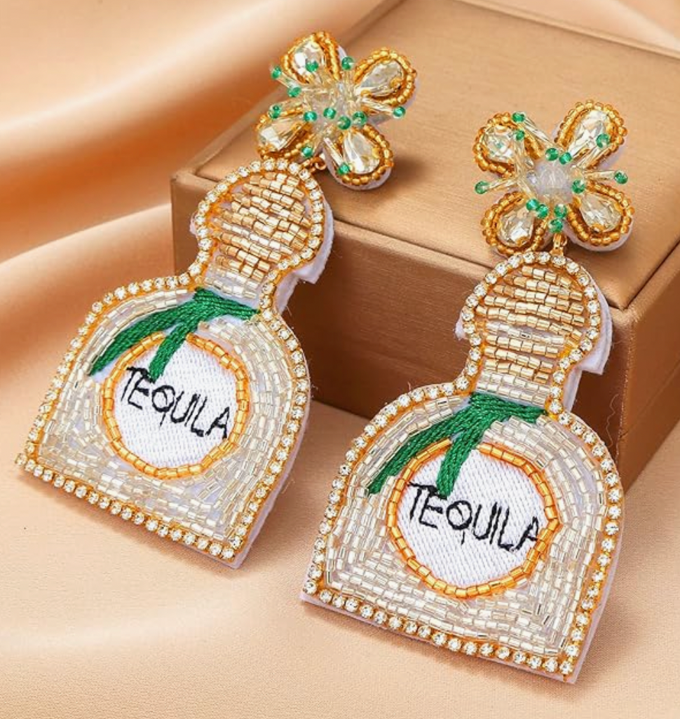 Shot of Tequila Beaded Earrings Frill Seekers Gifts