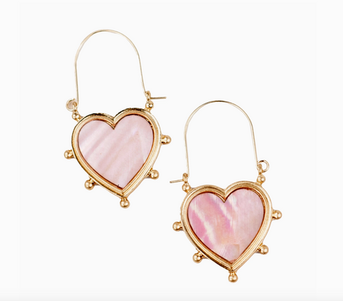 Pink and Gold Alma Heart Earrings