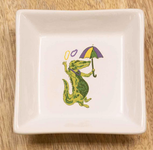 Mardi Gras Gator Trinket Dish