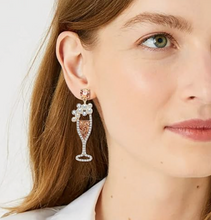 Champagne Glass Beaded Earrings