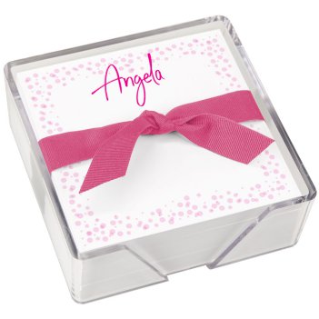 Effervescent Personalized Memo Note Square White with Holder