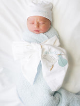 Baby Stork It's a Boy It's a Girl Monogrammed Swaddle Wreath Sash
