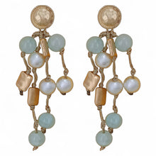 Coastal Beaded Pearl Earrings | Handmade Statement Jewelry: Atasi Earrings