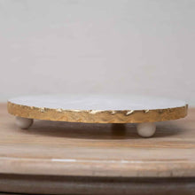 White Marble and Gold Trivet Stand