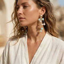 Coastal Beaded Pearl Earrings | Handmade Statement Jewelry: Atasi Earrings