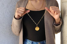 The Carole Engraved Double Strand Paper Clip Monogram Necklace