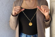 The Carole Engraved Double Strand Paper Clip Monogram Necklace