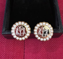 Petite Pearl Circle Engraved Earrings