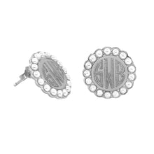Petite Pearl Circle Engraved Earrings