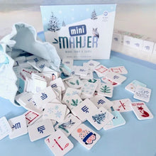 Mini Mahj Snow Ski Edition Theme Mahjong Tiles with FREE Drawstring Bag