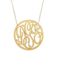 Rimmed Cheshire Handcut Monogram Necklace