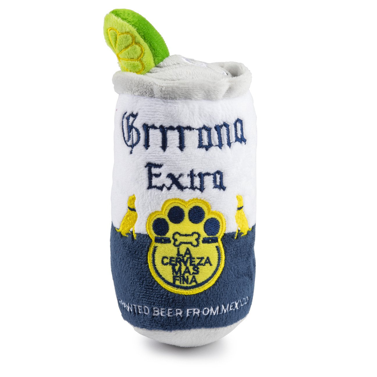 White Grrrona Can Corona Toy Plush Dog Pet Squeak Toy Frill Seekers Gifts White Grrrona Can Corona Toy Plush Dog Pet Squeak Toy Frill Seekers Gifts