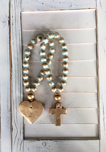 Petite Turquoise Blessing Beads - Heart