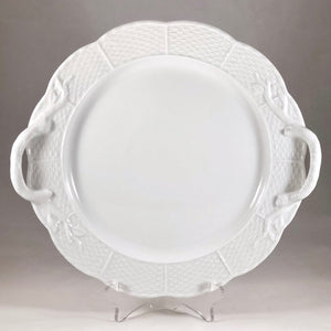 Porcelain Basketweave Cake Plate with Handles