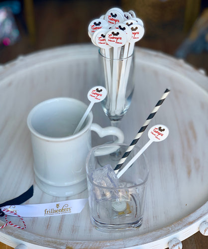 Round Plastic Disney Stir Sticks