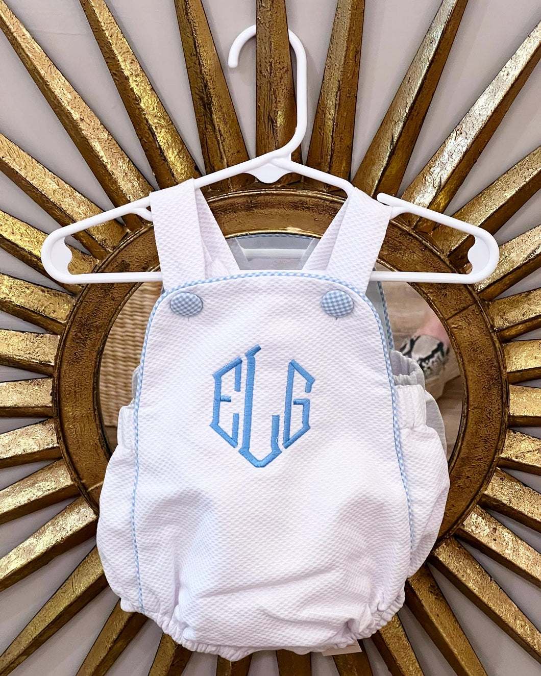 Oh Boy Monogram Bubble Baby Outfit