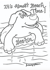 Beach Time Coloring Sheet