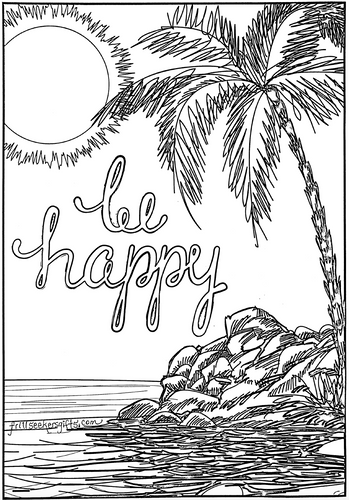 Be Happy Coloring Sheet