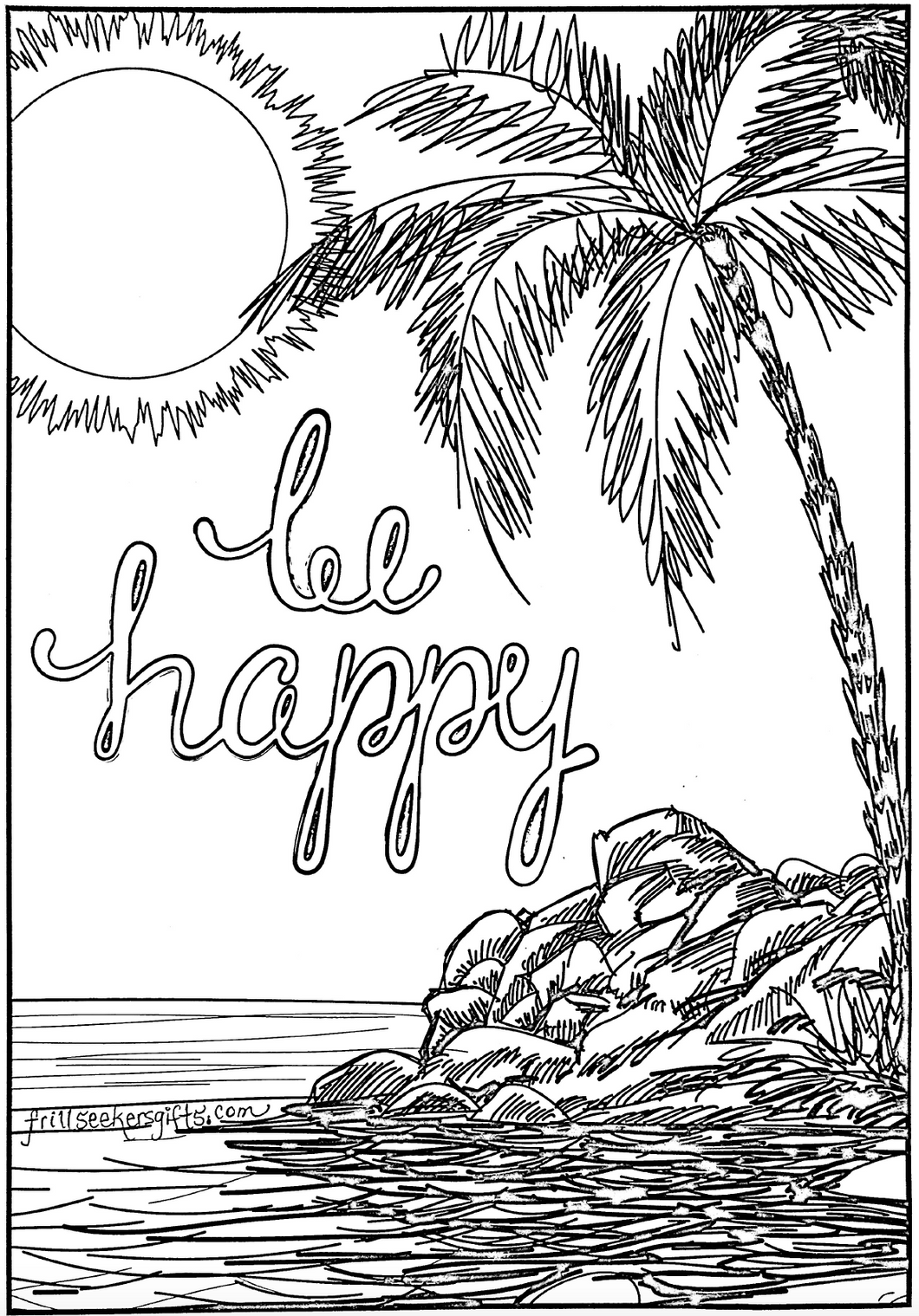 Be Happy Coloring Sheet