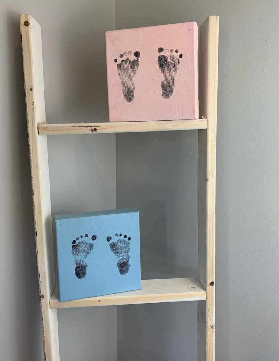 Penguin Baby Footprint Kit Canvas - Memorialize Baby Foot Prints with This One of A Kind Baby Keepsake - Newborn Footprint Kit - New Mom Gifts 