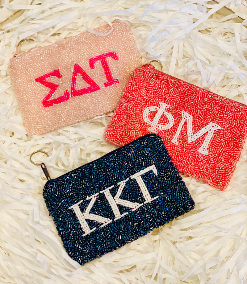 Chi Omega Sorority Beaded Handbag with Purse Strap – Frill Seekers Gifts