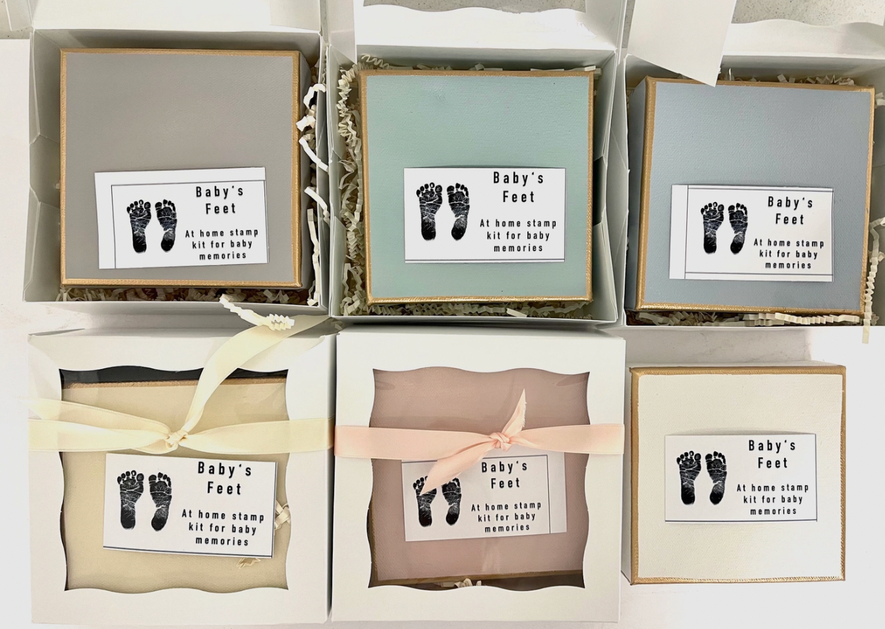 Penguin Baby Footprint Kit Canvas - Memorialize Baby Foot Prints with This  One of a Kind Baby