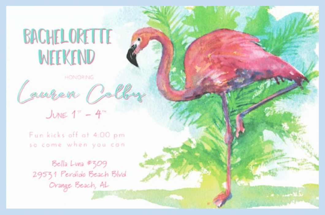 Flamingo Tango Celebration Party Invitation