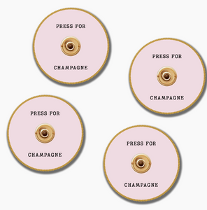 Ceramic Coasters - Set of 4 - Press for Champagne