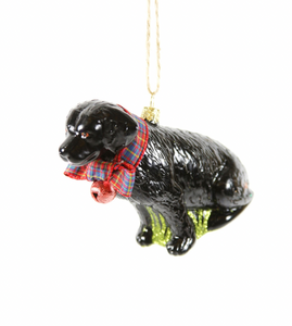 Black Lab Dog Christmas Ornament
