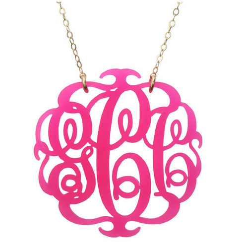 Paris Acrylic Intertwined Monogram Necklace