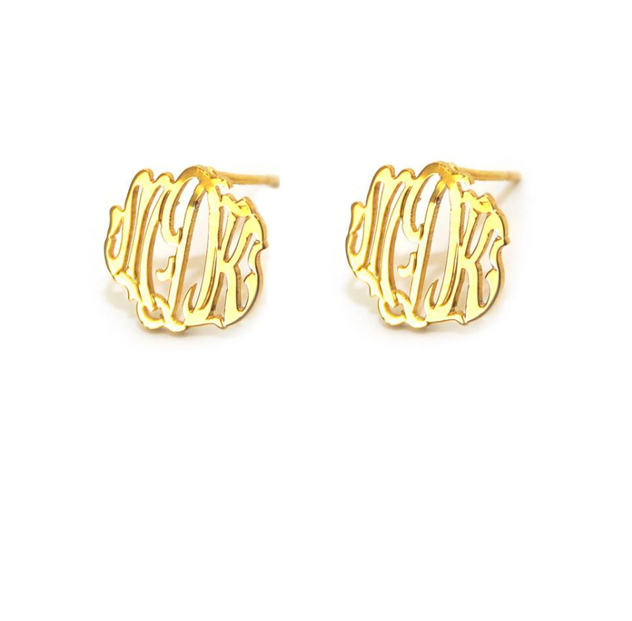 Cheshire Handcut Monogram Post Earrings