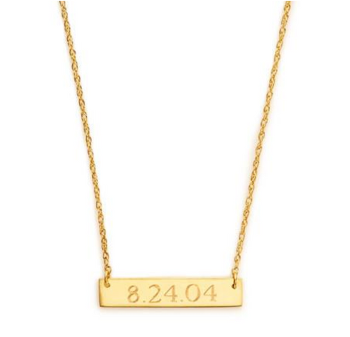 Engraved Bar Necklace