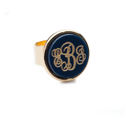 Vineyard Round Monogram Ring