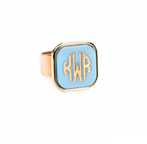 Vineyard Square Monogram Ring